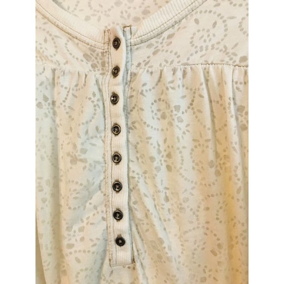 Free People Womens XS Ivory Cream Light Sheer Ling Sleeve Top - Picture 2 of 6